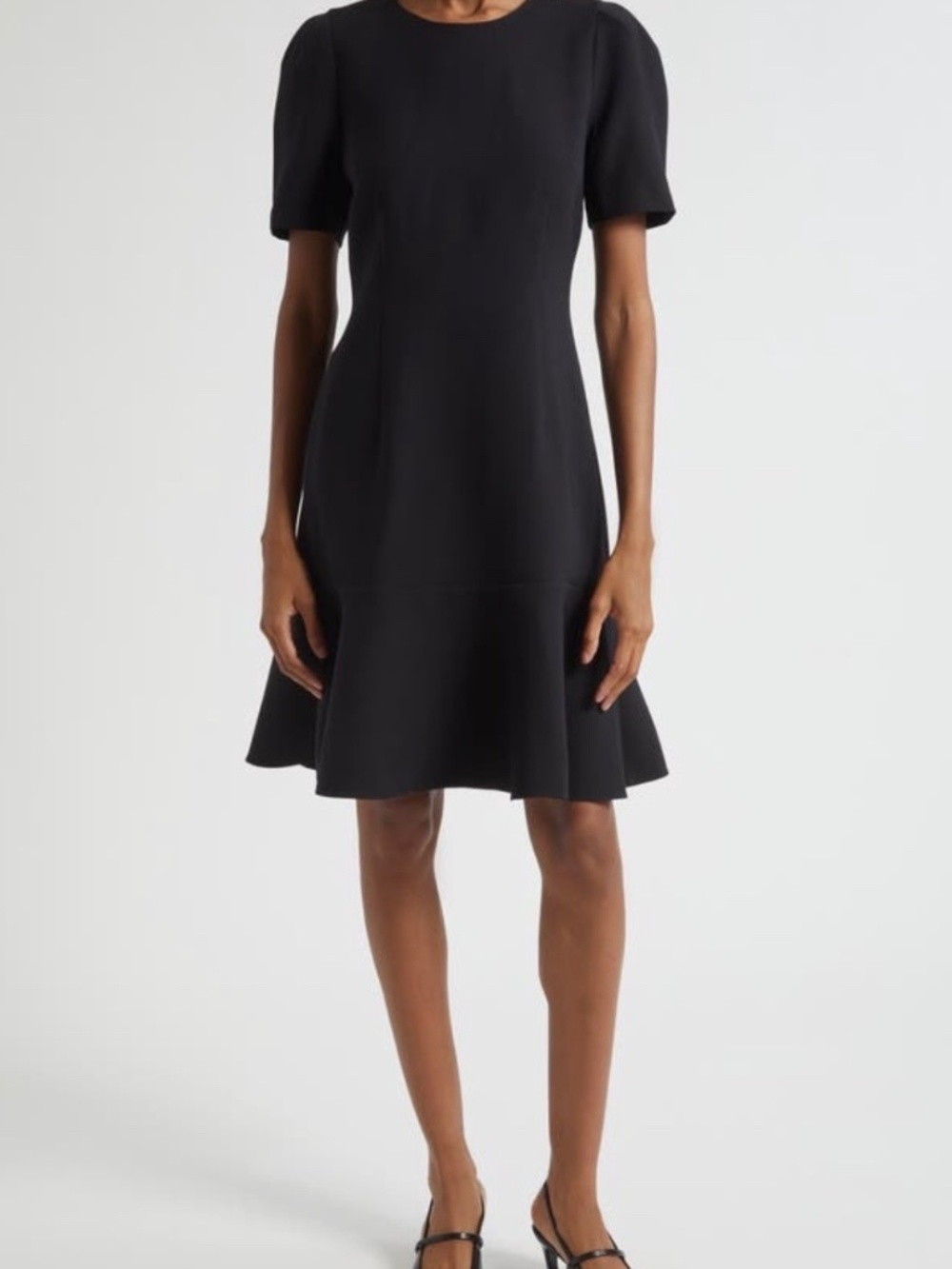 Lafayette 148 New York WOOL-SILK CREPE SHORT SLEEVE DRESS,Size 10 - Picture 9 of 16